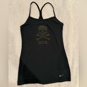 Nike Black Racerback Tank Skull 'SOUL' Graphic